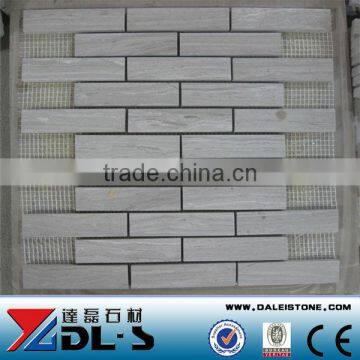 White Wood Marble Mosaic Tile 12x12 Rectangular Small Pieces Polished Price photo-1