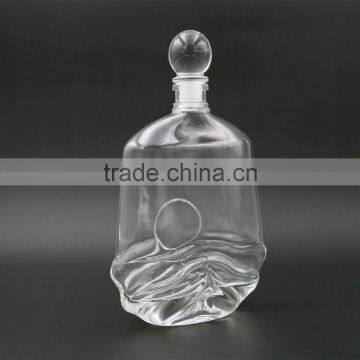 750ml Fancy Glass Whiskey Bottle With Cork Stopper Special Clear Glass Liquor Bottle Wholesale photo-4