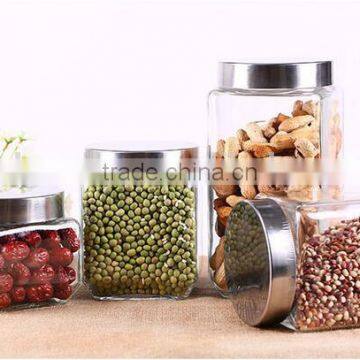 900ml Square Candy Glass Jar Square Food Glass Jar Square Glass Jar With Lid photo-2