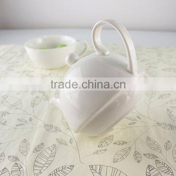 Custom Design Ceramic Tea Set White Porcelain Tea For One Teapot and Cup photo-5