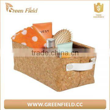 Cork Storage Basket With Handle Toiletry Cork Storage Bag photo-2