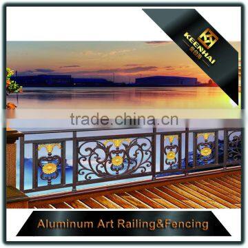 Modern Decorative Brass Finish Integral Balcony Aluminum Deck Railing photo-5