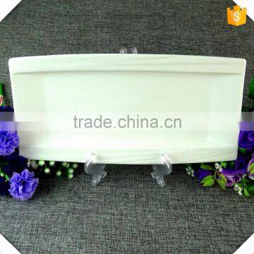 Bulk Stock White Style Oblong Shape Ceramic Plate For Dinner Restaurant Wholesale photo-2