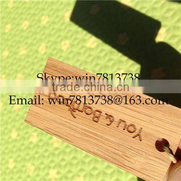Natural Bamboo Garment Hand Tag For Clothing Engraved Wooden Hanger With Golden Pin High Quality Custom-Made Clothing Tag photo-4
