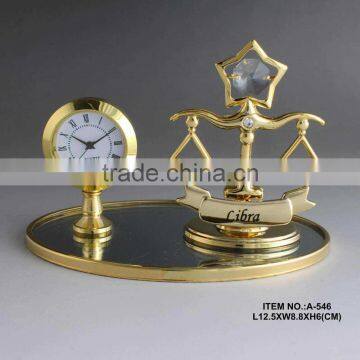 Good quality Crystal desktop Clock for promotional gifts