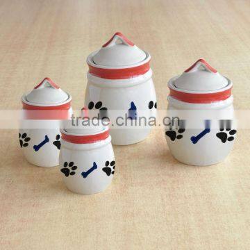 4pcs dog food canister set with handpainting