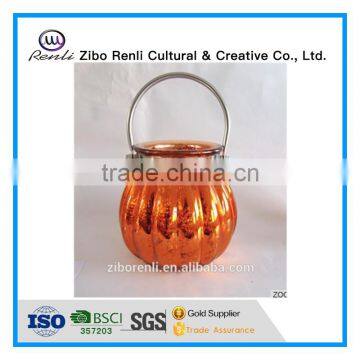 Big Electroplated Unique Hanging Glass Pumpkin Jars for Candle photo-2