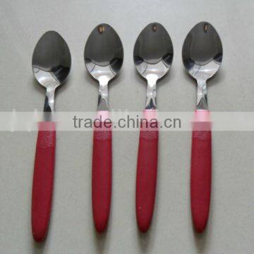 Plastic colored handle fork and spoon