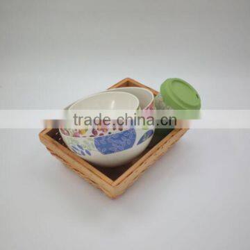 BSCI Audit Hot-sell Eco Natural Bamboo Fiber Print Salad Bowl photo-5