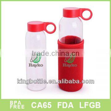 350ml 560ml Single wall Glass bottle with Cloth sleeve