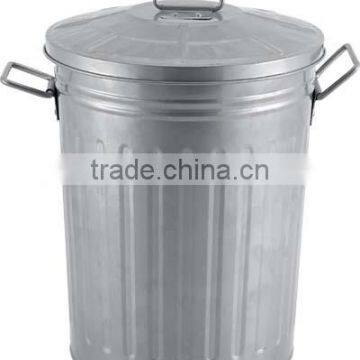 Round Large Capacity Galvanized Steel Metal Trash Can Garbage Bin With Lid photo-5