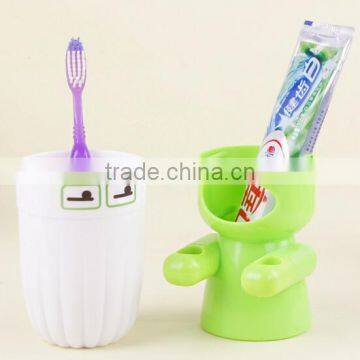 Wholesale Plastic Cartoon Toothbrush Holder With Gargle Cup Washing Bathroom Set photo-3
