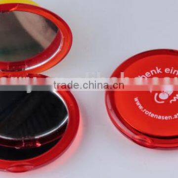 Plastic Round folding double sided mirror pocket mirror makeup mirror