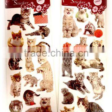 Vivid Animal Embossed Paper Sticker, Paper Sticker With Cat Pattern for Decoration photo-6