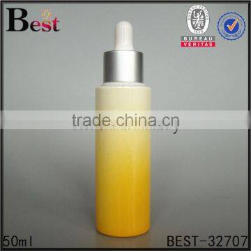 Gradual Yellow 50ml Glass Dropper Bottle With pp White Dropper for Cosmetic Lotion Essential Oil Perfume China Suppliers photo-3