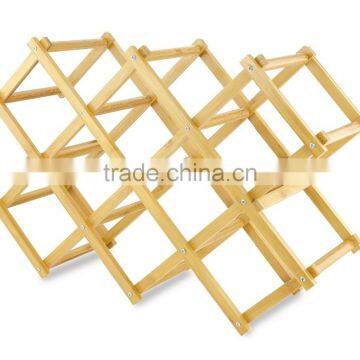 Foldable Bamboo Wine Rack - Can Hold Up To 10 Bottles photo-2