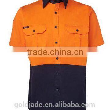 190gsm Double Pre-shrunk Drill Cotton hi Vis Work Shirts photo-2