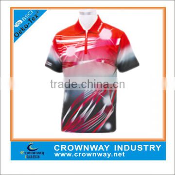 custom sublimated dry fit polo shirt with zipper