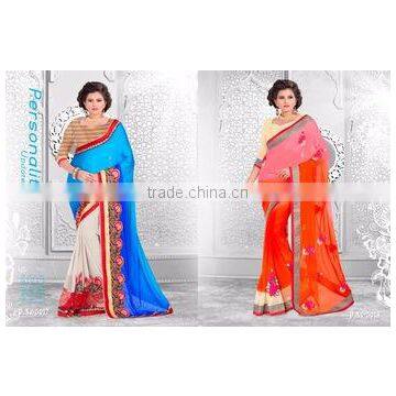 Season Special Designer Embroidery Saree in Lace Border & Glamour Looking