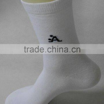 high quality 100% cotton white socks with logo