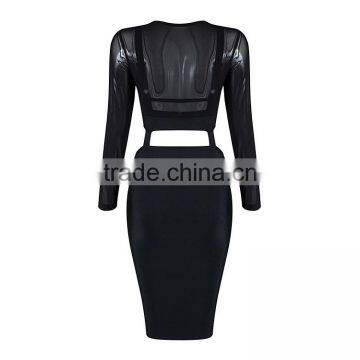 Latest fashion nice design elegant high quality ladies wear long bandage dress 2016 for women