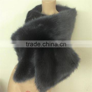 White Color Fashion Winter Knitting Fur Scarf Factory photo-2