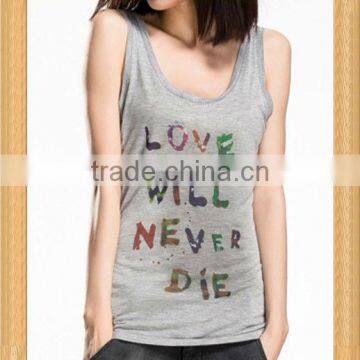 100% Cotton Custom Tank Top Women Printing Cheap Wholesale Manufacture China photo-2