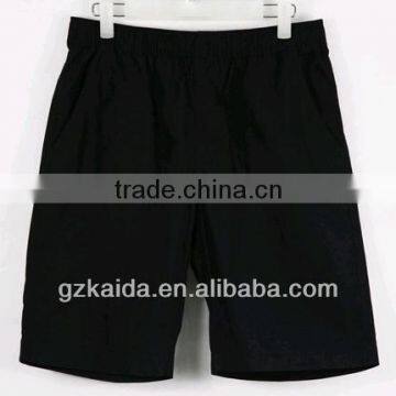 Cotton Polyester Plain Fabric Men's Solid Color Beach Short Pants With Elastic Waistline