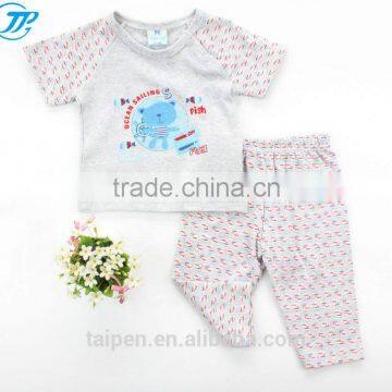 Wholesale Kids Summer Pajama 2 Pcs Set Short Sleeve O-neck Pajama Baby Set