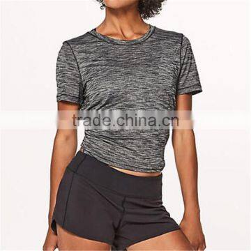 Custom soft blank heather gray bamboo t shirt for womens hot tops in gym