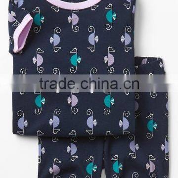 Allover Sea horse printed short pajama set