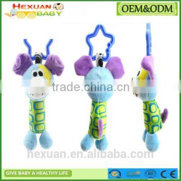 New Animal Dog Soft Stuffed Plush Crib Bed Hanging Hand Rattles Baby Toys photo-4