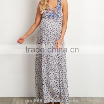 sexy women plus size clothing floral embroidery maternity maxi dress