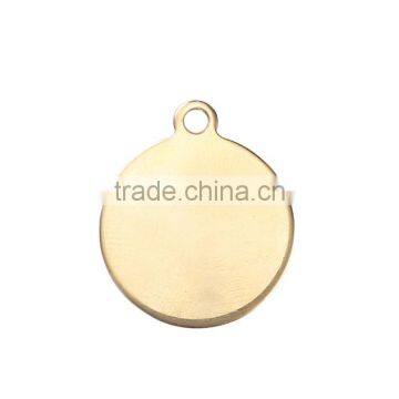 Stainless Steel Charms Round Gold Plated Blank Stamping Tags