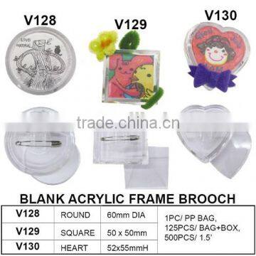 BLANK ACRYLIC FRAME BROOCH