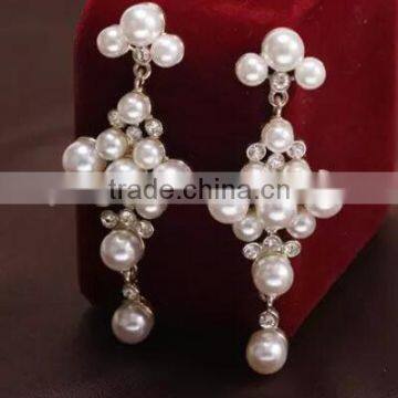 NEW fashion diamond alloy Imitation pearl sut earring