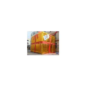 OEM Golden Inflatable Advertising Gift Box Model For Parties