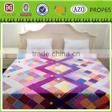 Rhombus printed design fleece bed sheet