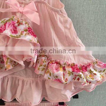 Boutique Newborn Girls Cotton Clothes Infant Toddler Babies Swing Top 2 Pieces Sets With Ruffled Bloomers IM-SS014 photo-3