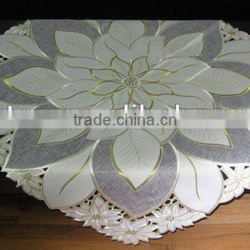 X-mas Floral Embroidery Table Cloth