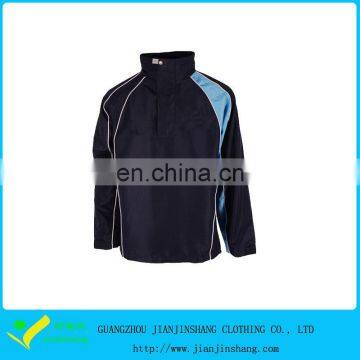 2015 Fashion Design Customized Stand Collar Navy Blue Pipped Jackets