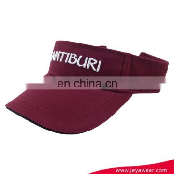 Wholesales Foldable Cheap Wine Red Embroidery Adults Visor Sun Hat