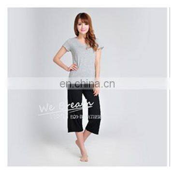 Women's Bamboo Jersey Spring Summer Pajama Lounge Pants 3/4 Length photo-5