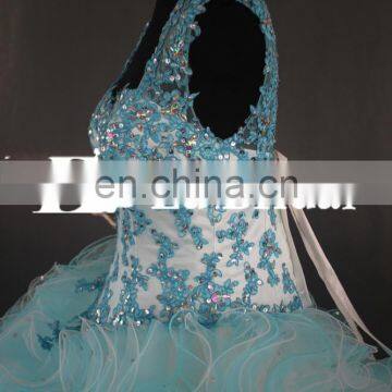 Plus Size Sweetheart Straps Bling Beads Western Pattern Blue Quinceanera Dresses Ball Gown photo-5