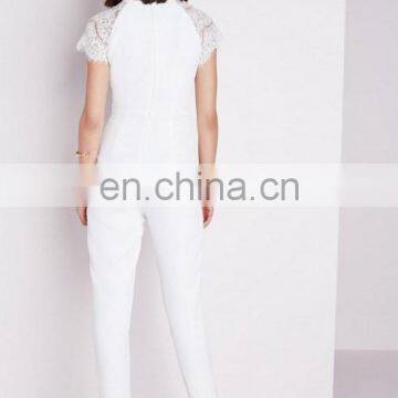 BS60006 CHINA WHOLESALE HOTTEST LADIES JUMPSUIT LACE CAP SLEEVE JUMPSUIT IVORY photo-2