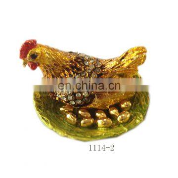 metal Hen shape 2017 Chinese new year gifts jewelry box