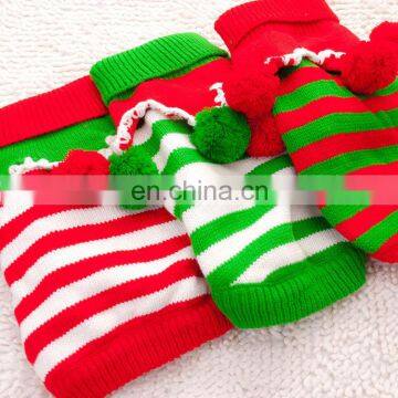 new jumpsuit puppy hoodie for dogs cute pet christmas striped sweater pet clothes