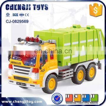 Hot selling friction powerful car plastic toy garbage truck for sale