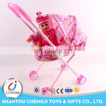 Wholesale high quality pink reborn realistic baby doll with stroller