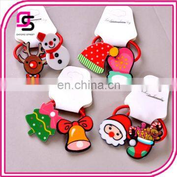 New fashion cute cartoon Snowman Deer Bell christmas hair rope